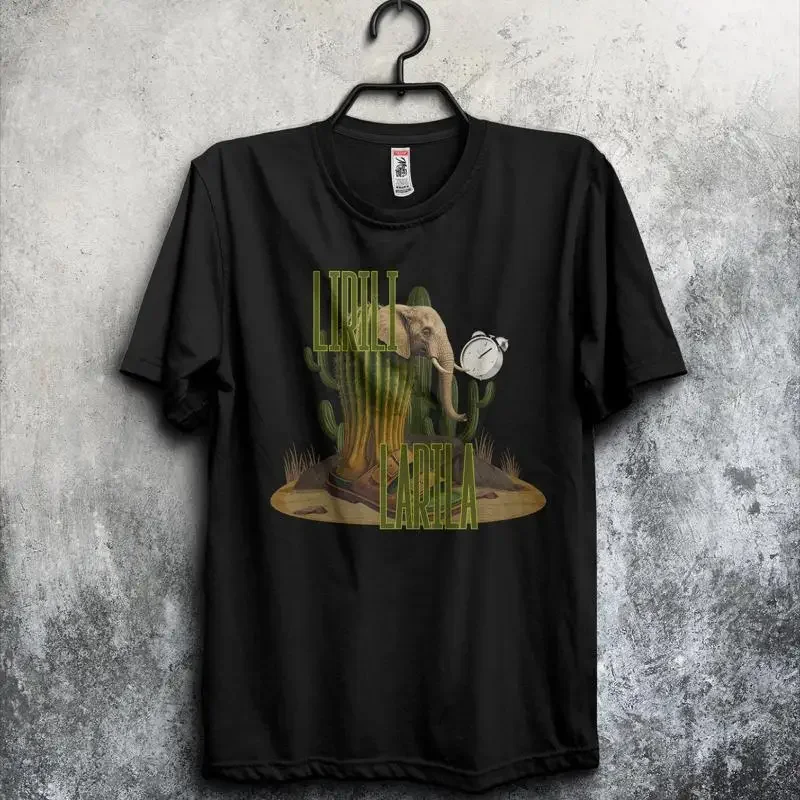 Lirili Larila Italian BrainroT T Shirt Cactus Elephant Meme with Sandals Rizzler Merch