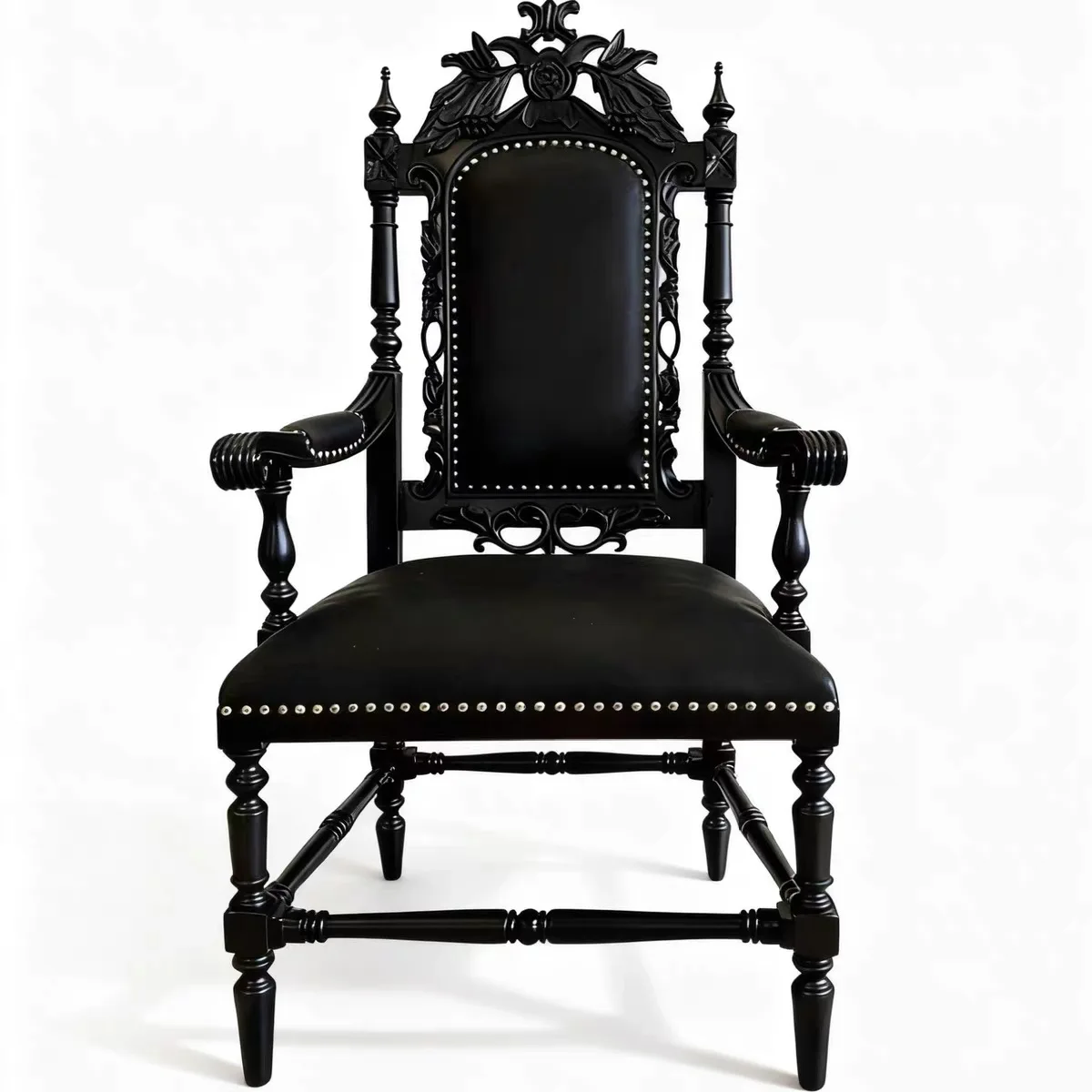 

@#American Retro Style Solid Wood Carved Seat, Living Room Single Sofa, Court Style Luxurious European Table Chair Arm Chair