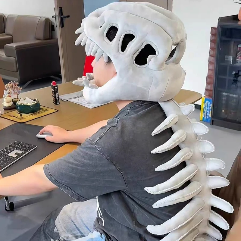 Accesorios de esqueleto de dinosaurio para niños y adultos, máscara portátil bonita para fiesta de Halloween, disfraces de Carnaval, sombreros divertidos