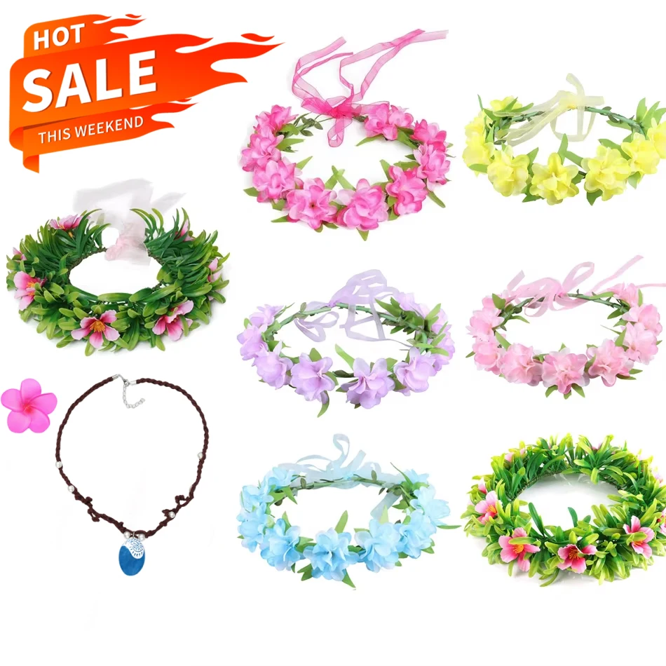 Guirlande de princesse verte pour enfants, accessoires pour cheveux pour femmes et filles, couronne diadème, fournitures de fête de mariage sur la plage, couronne de fleurs