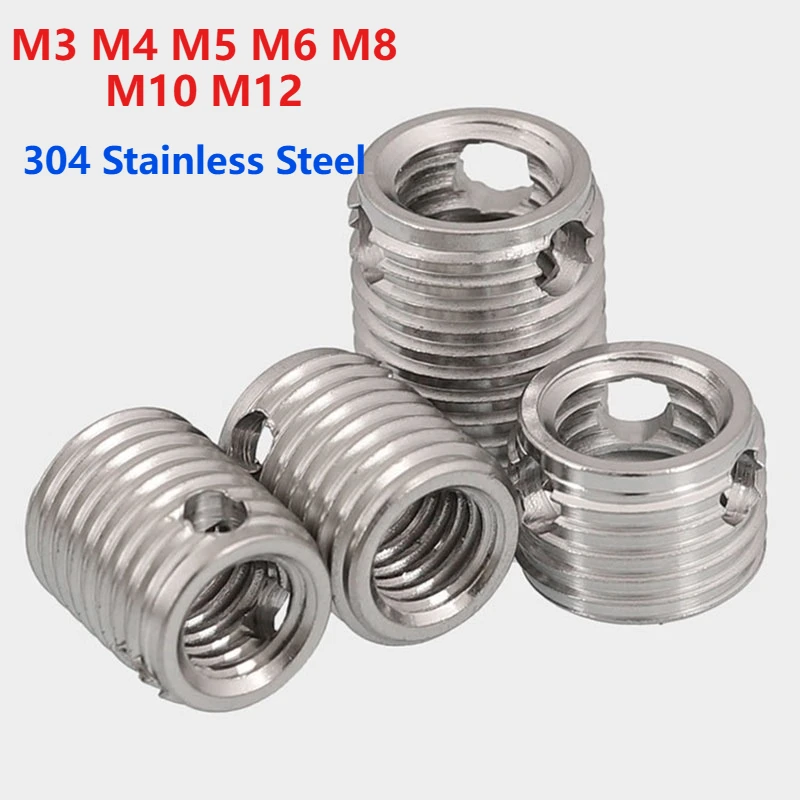 M3 M4 M5 M6 M8 M10 M12 304 Stainless Steel Thread Repair Triple-Hole Insert Self-tapping Bushing