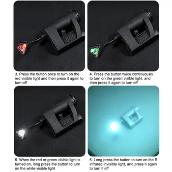 戰術頭盔燈 3種模式 LED手電筒 戶外夜視 雷射狩獵 軍事 騎行 釣魚頭盔燈 10 最佳銷售 頭盔燈戰術 - №7