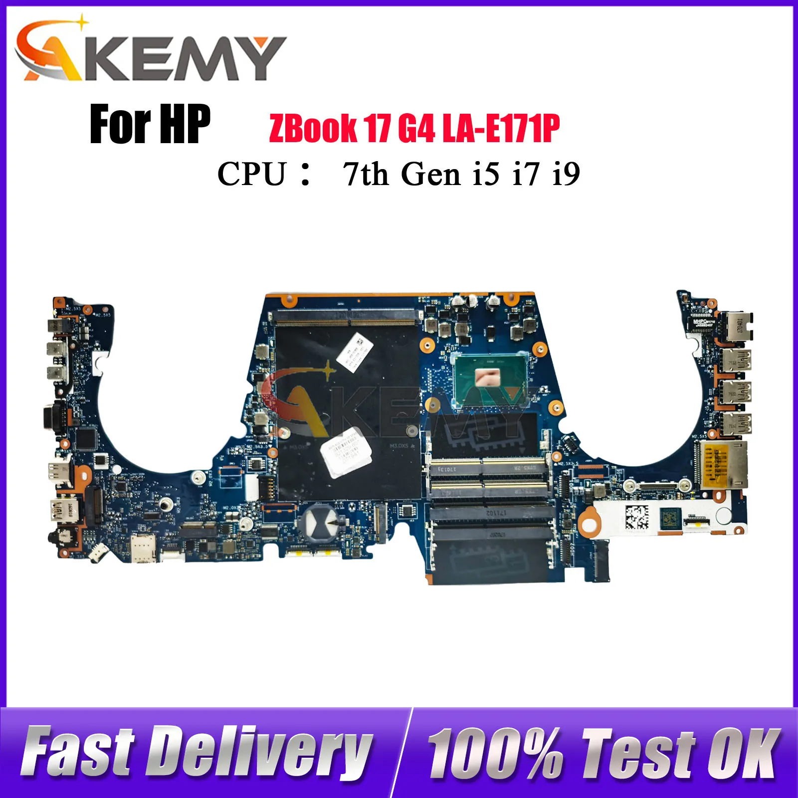 

LA-E171P Материнская плата для ноутбука HP ZBook 17 G4 с процессором i5 i7 DDR4 921327-601 921327-001 100% полностью протестирована