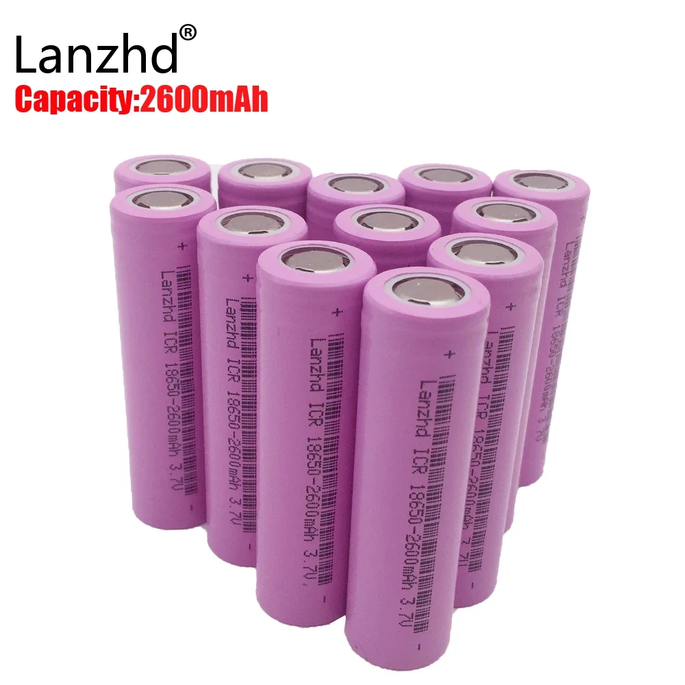 

10-40pcs 3.7V Battery 18650 Rechargeable batteries 2600mAh lithium Li ion Battery For Flashlight Laptop LED Mobile power Bank