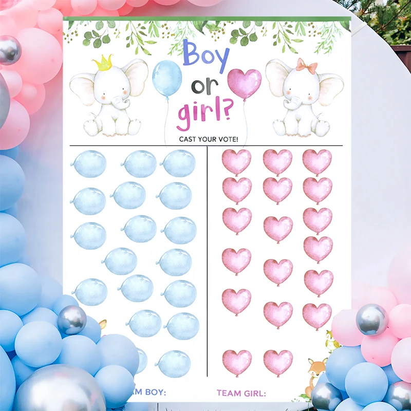 1sets Gender Reveal Game Voting Poster Board Team Girl Or Boy Voting Stickers For Baby Shower Birthday Party Decoration Supplies