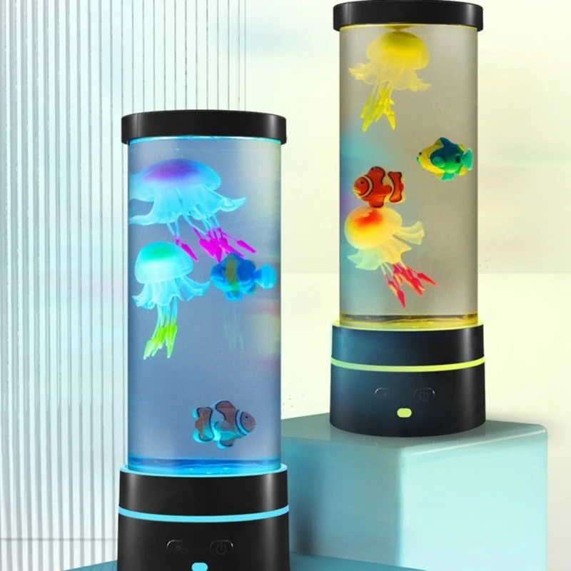 LED แมงกะพรุนตารางโคมไฟ LED ไฟกลางคืน 17 สีพิพิธภัณฑ์สัตว์น้ำเปลี่ยนโคมไฟอารมณ์สำหรับบ้านสำนักงานห้องเดสก์ท็อป