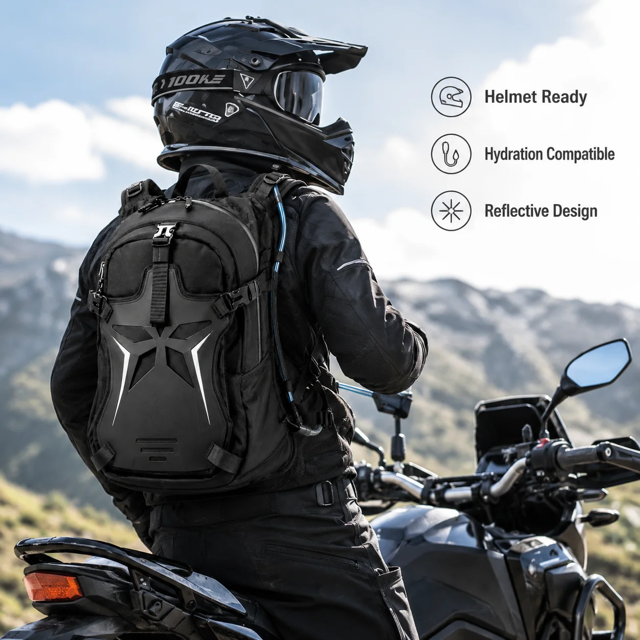 ALBERS Motorcycle Thigh Bag Men Expandable Reflective Water Resistant Waist Pack Detachable Rear Seat Tail Pouch for Moto Travel