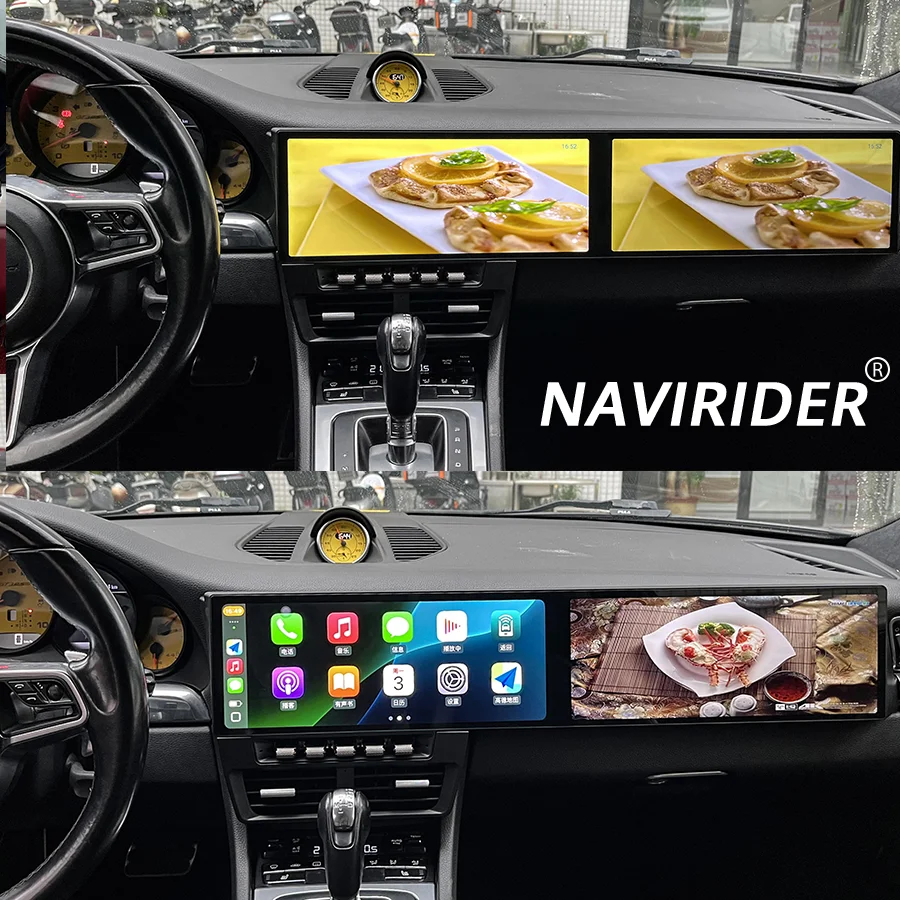12.3 Inch Dual Touch Screen Android Car Radio For Porsche 911 991 2012‑2019 GPS Multimedia Stereo Wireless CarPlay Android Auto