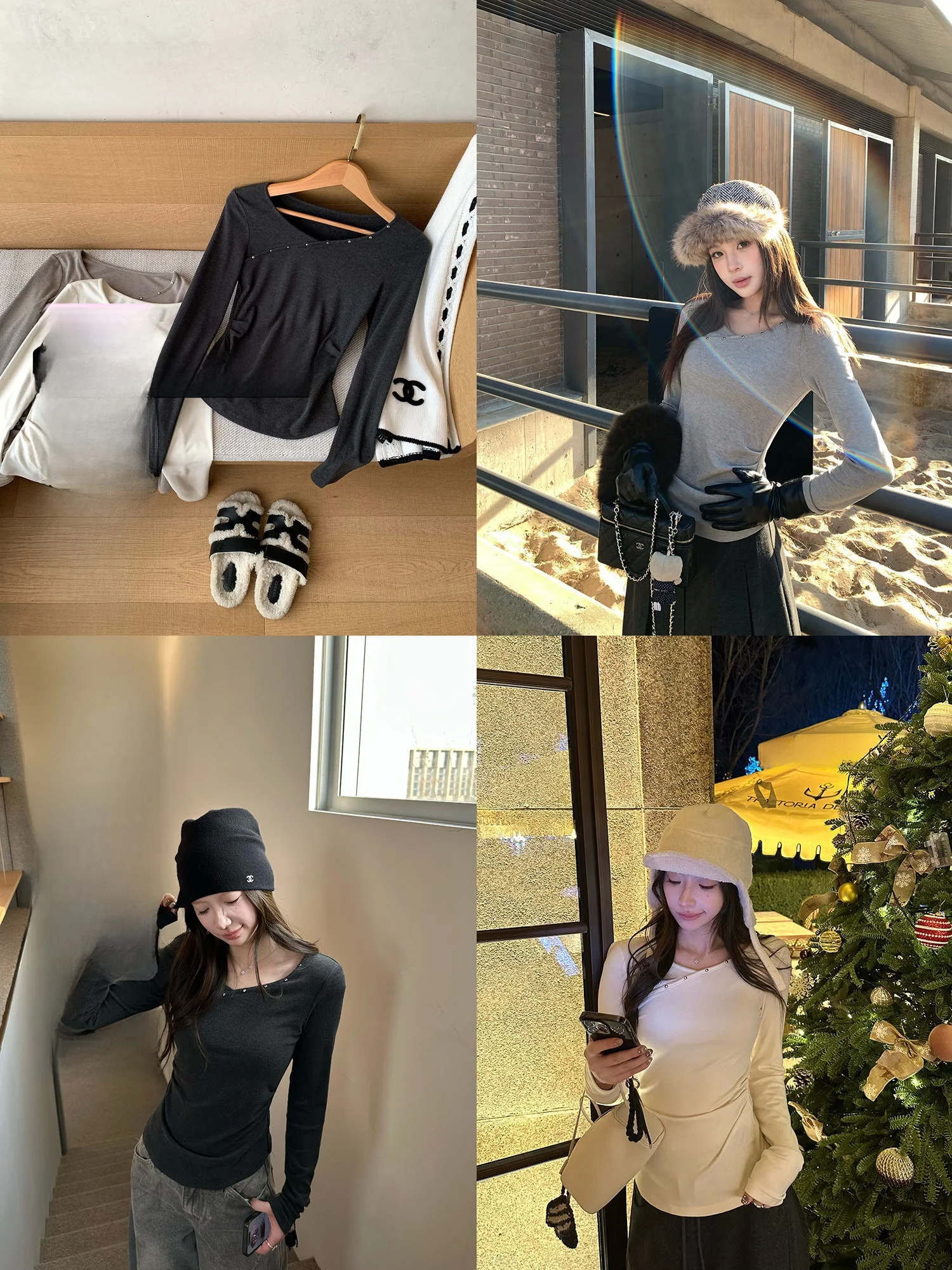 

Goo Goo Eyes Women's Long Sve V-Ne Faux Fur Sensation Base irt Dstring Waist Slimming Top Commute Sle Soft Fabric
