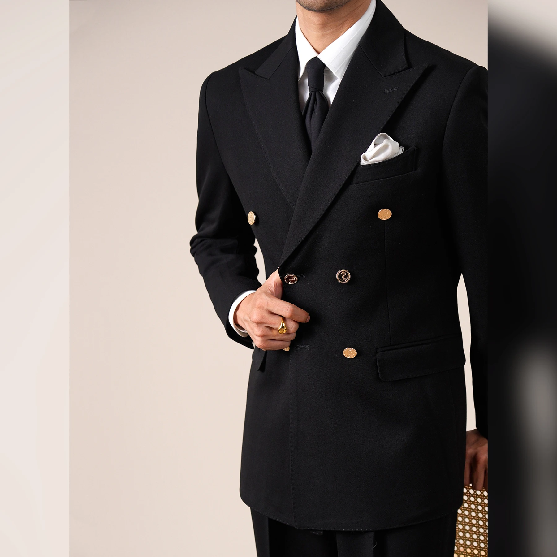 

British Style Suit Set For Men Fall Winter European Style Double Breasted Men Suit Business Tuxedos Slim Blazer Men Tuxedo Suit