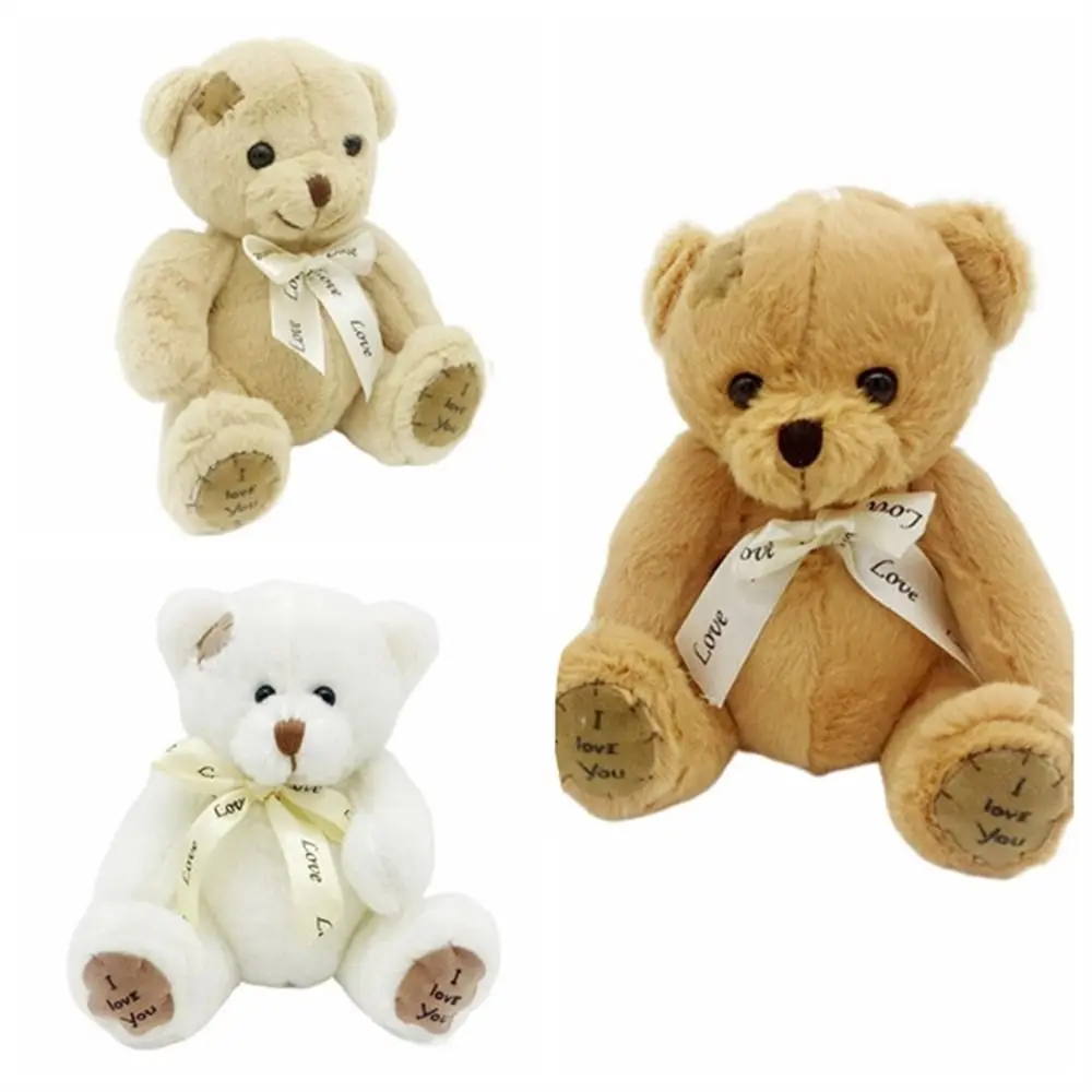 1pc 18cm Cute Bear Dolls Lovely Brown Bear Stuffed Toy Soft Bear Toy Boys Girls Birthday Brinquedos Wedding Gifts