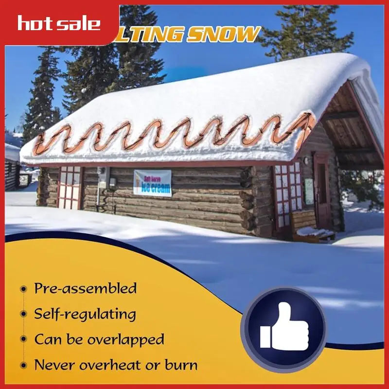 A25I-شريط حراري، مجموعة كابل تسخين إزالة الجليد، مجموعة كابل تسخين أنابيب المياه المحمية مع مشبك تثبيت، قابس أمريكي #1