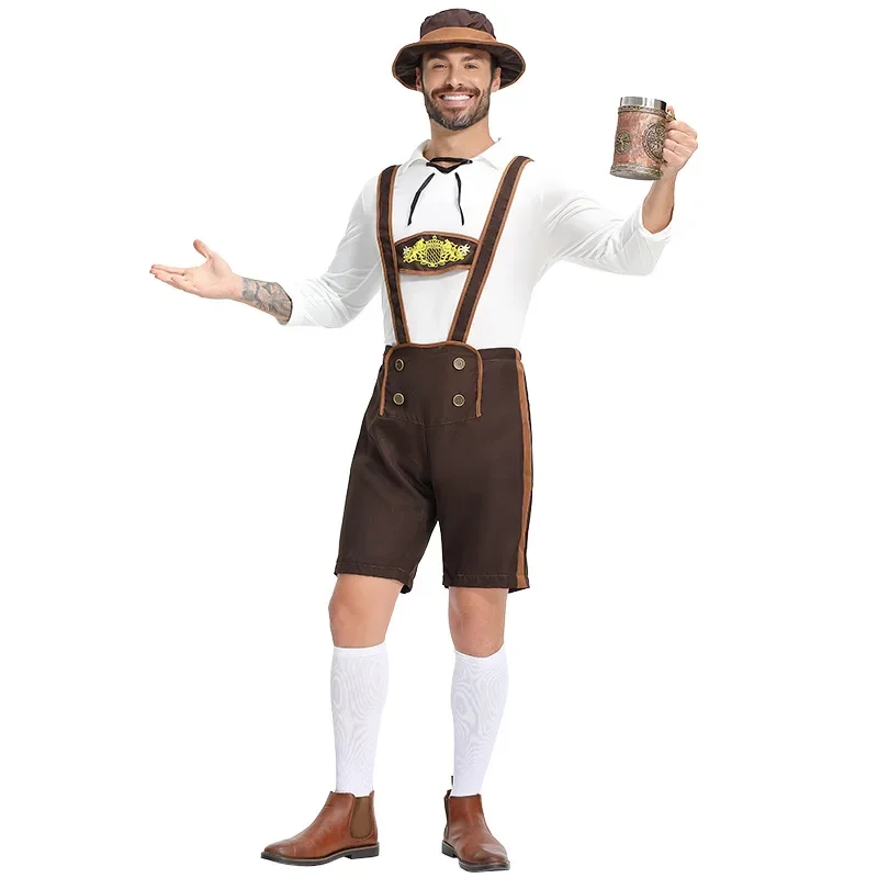 Carnaval de Halloween Oktoberfest Trajes Masculinos, Roupa de Festa, Cerveja Bávara Alemã Tradicional Cosplay, Novo