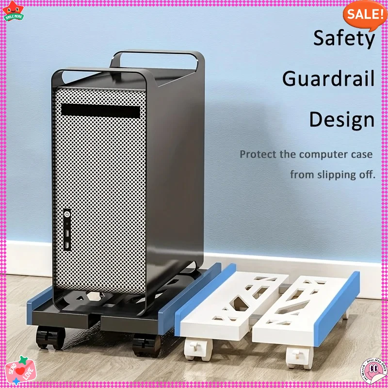 

Ventilated Adjustable Computer Case Stand - Mobile CPU Stand with 4 Smooth Swivel Casters, Under-Desk Computer Case Stand