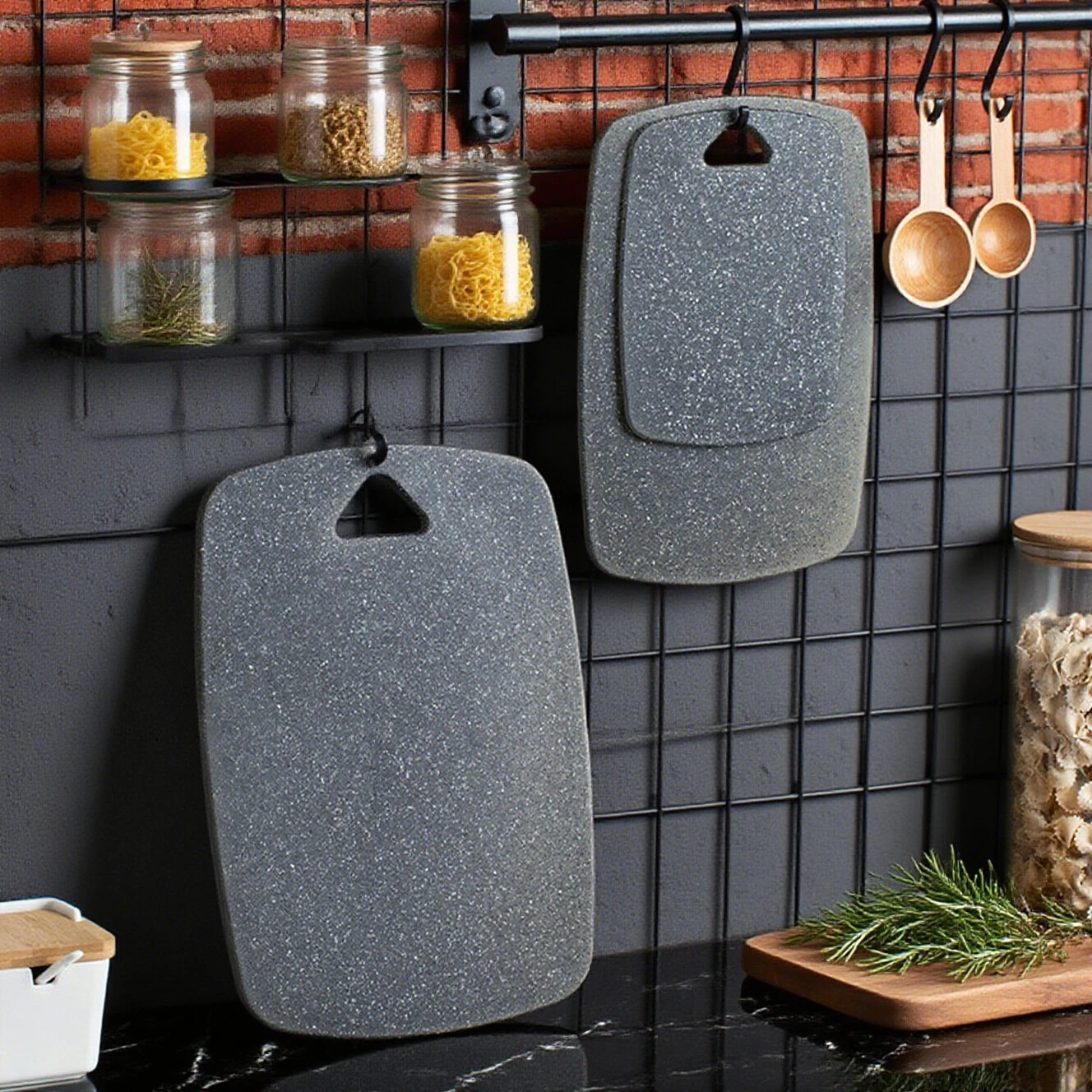 Marble Texture PP Cutting Board Antibacterial and Mildew Cutting Board Kitchen Vegetable Cutting Board Dishwasher Safe