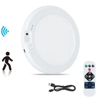 Rechargeable Motion Sensor Ceiling Light with Remote, Battery Operated Closet Light No Wiring, Wireless LED Shower Lights, 3 Colors Dimmable Indoor Overhead Lamp for Closet Shower Pantry Shed Hallway 8