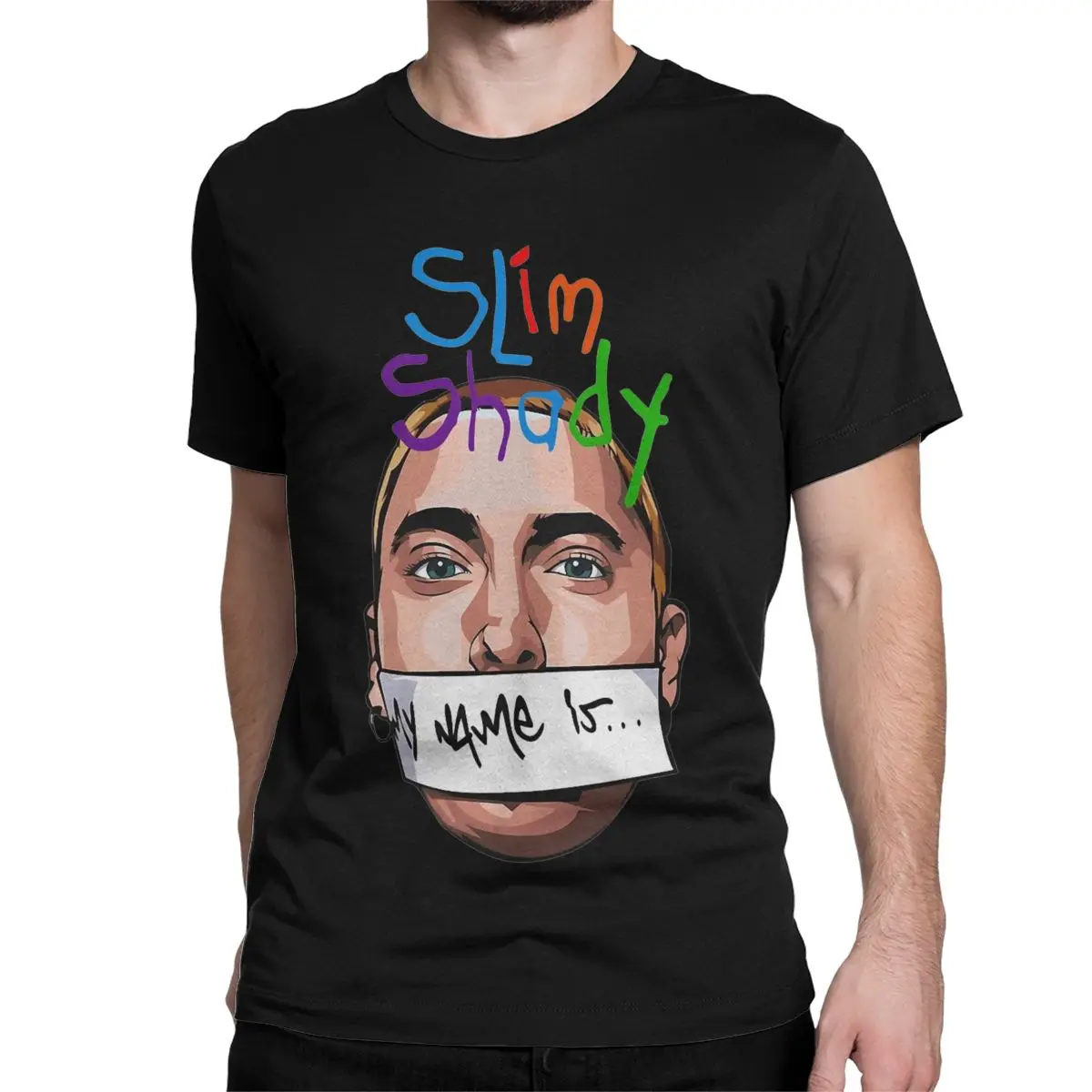 Men Eminem Tutt The Death Of Slim Shady T Shirts Pure Cotton Clothes Leisure Short Sleeve O Neck Tee Shirt Plus Size T-Shirt