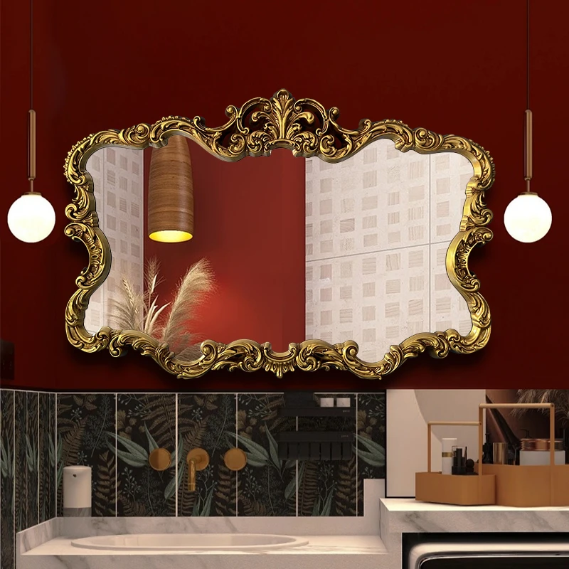 Makeup Vintage Decorative Mirror Wall Aesthetic Bathroom Bedroom Shower Decorative Mirror Big Espejo Decorativo Room Decor