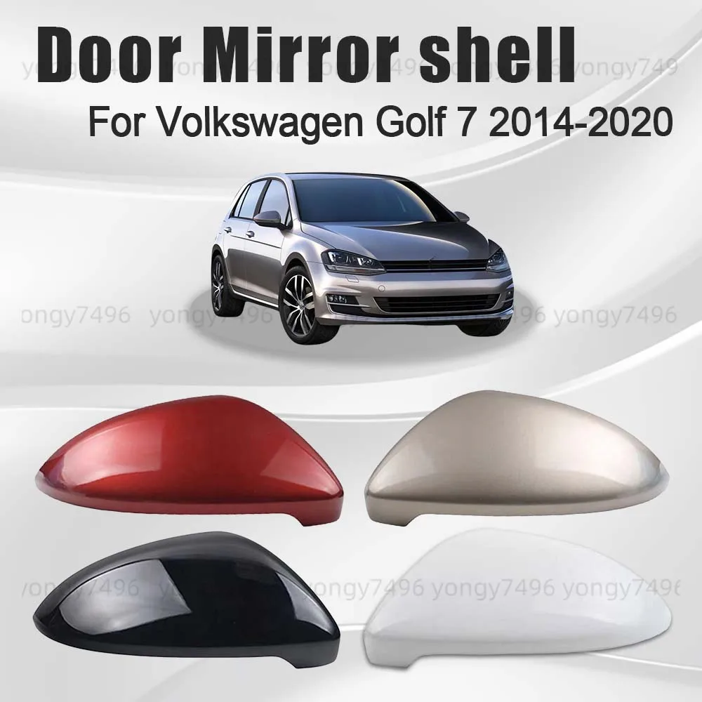 

Protective Cover Black White Red Golden Door Mirror Shell For Volkswagen Golf 7 2014-2020 Picture Frame Lens Bottom Shell