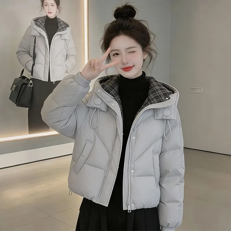 Winter 2026 New Thickened Padded Jacket for Women's Small Padded Jacket Loose Hooded Thickened Warm Mother Loose Padded Jacket