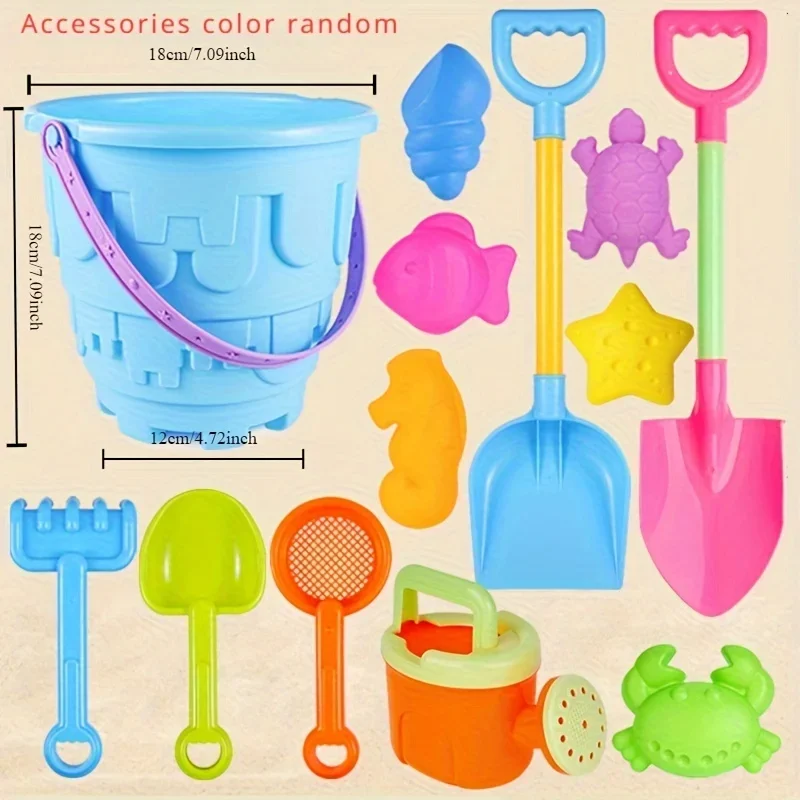 Playing In Water And Sand Large Sand Children's Beach Toys Set Kids Shovel Beach Bucket Sand Digging Tool Sand Random Color