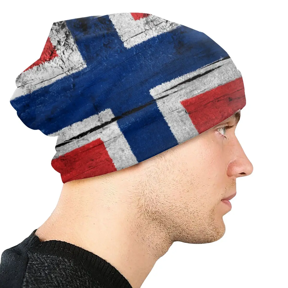 Custom Unisex Winter Warm Bonnet Homme Knitted Hats Street Norway Flag Beanie Cap Outdoor Ski Beanies Caps For Men Women