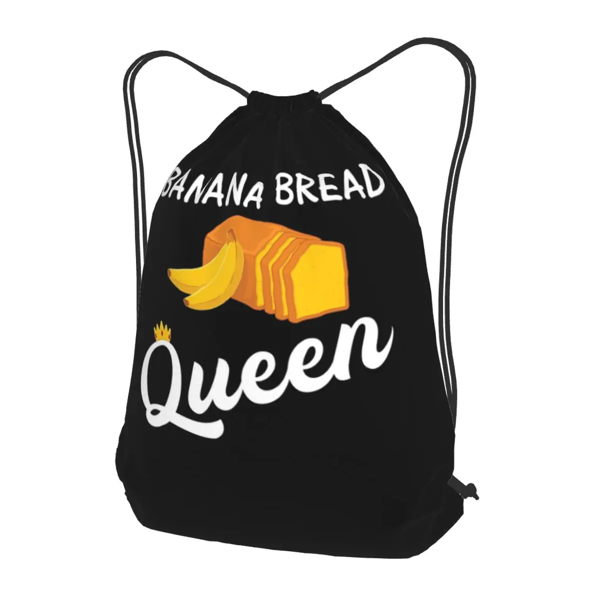 Baking Banana Bread Queen Backpacks Fashion Drawstring Bags Sports Bag Book Bags for Travel School