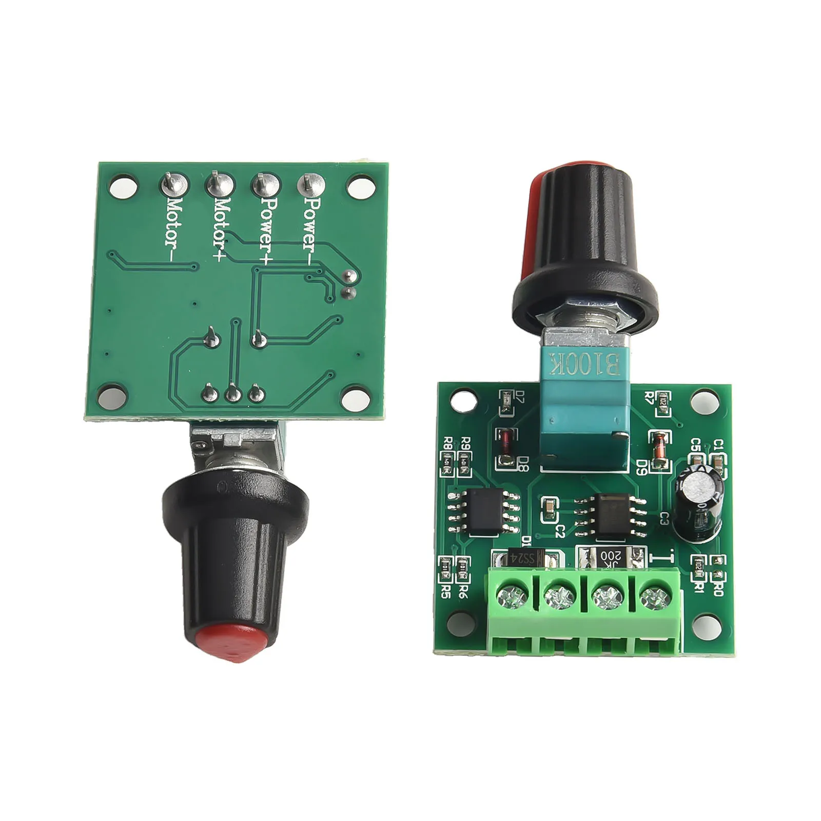 2A Motor Speed Controller DC Motor Speed Control Potentiometer With Switch Power On Indicator Light Resettable Fuses