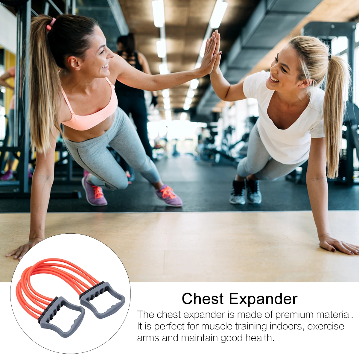 

1pc Chest Expander Resistance Bands TPR PP Ergonomic Handles Pectoral Muscle Training Adjustable Spring Exerciser Portable Home