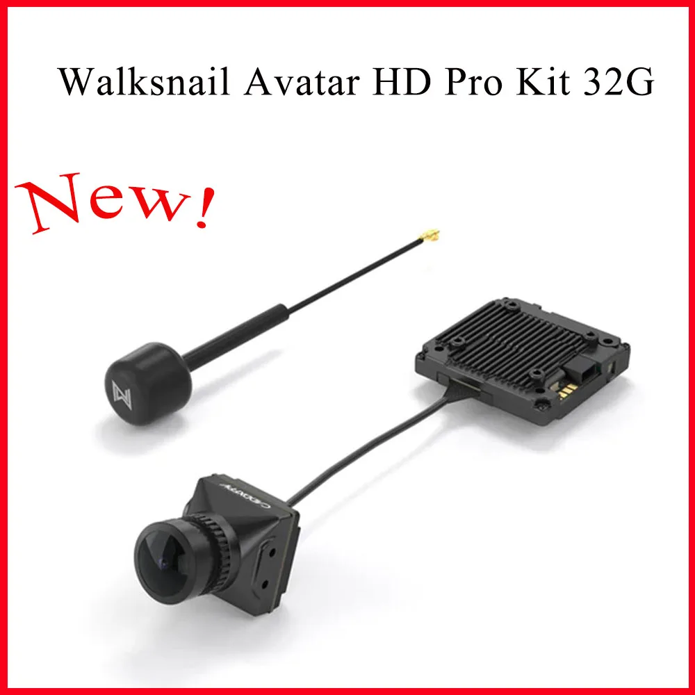 

New Walksnail Avatar HD Pro Kit Gyroflow 32G VTX/Antenna for FPV Drone Accessories 160° FOV 1/1.8-Inch Sony Starvis Sensor