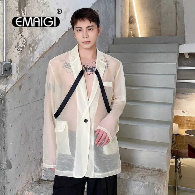 See through white jacket deals