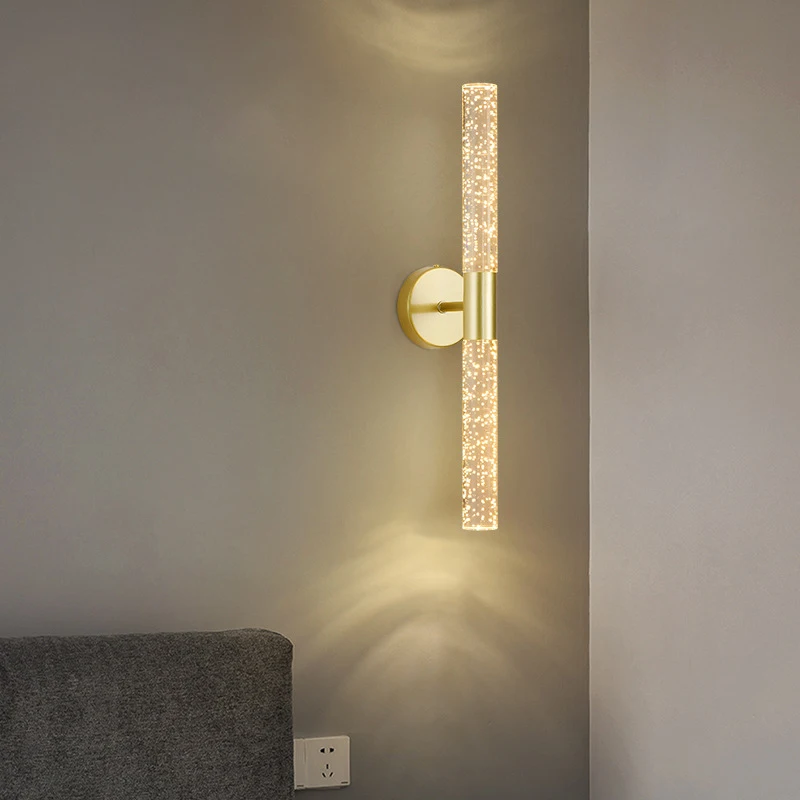 

Nordic Bubbles Crystal Rod LED Wall Lamp Bedroom Bedside Living Room Modern Wall Light Aisle Interior Home decoration Indoor