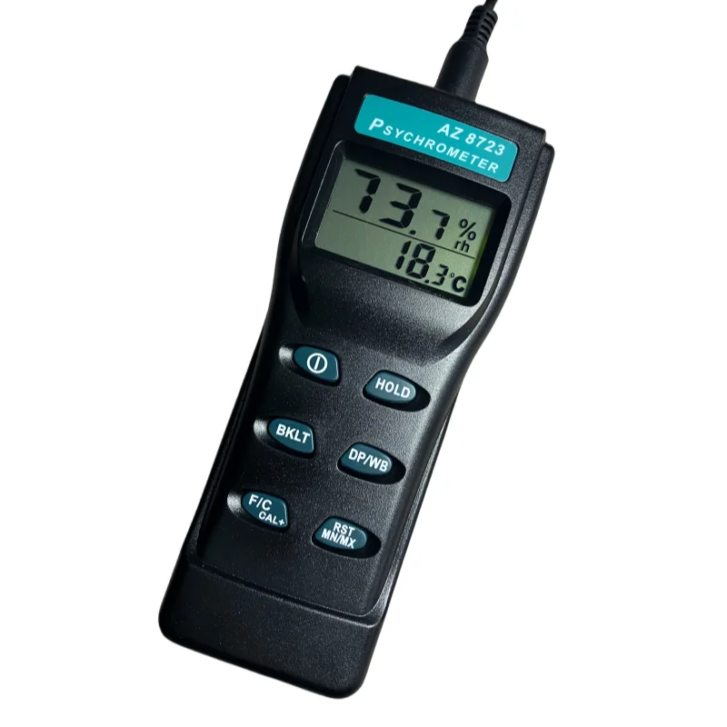 AZ8723 Split Digital Thermo-Hygrometer Environmental Temperature and Humidity Monitor with Probe Dew Point Wet Bulb Temperature