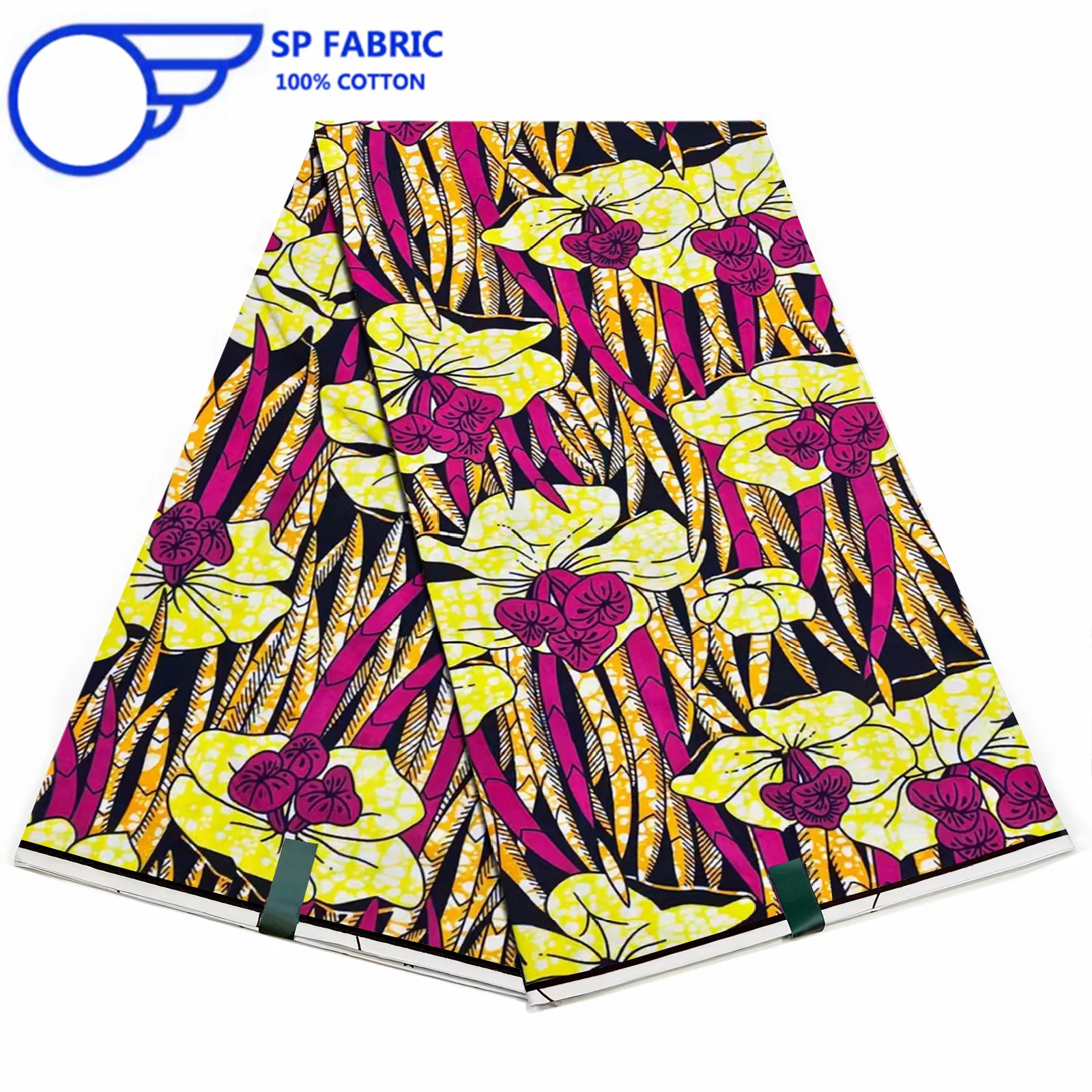 100% tela de algodón con estampado de cera Super Ankara Original de Holanda, 6 yardas, tela Batik africano holandés suave Real para coser LSP-110