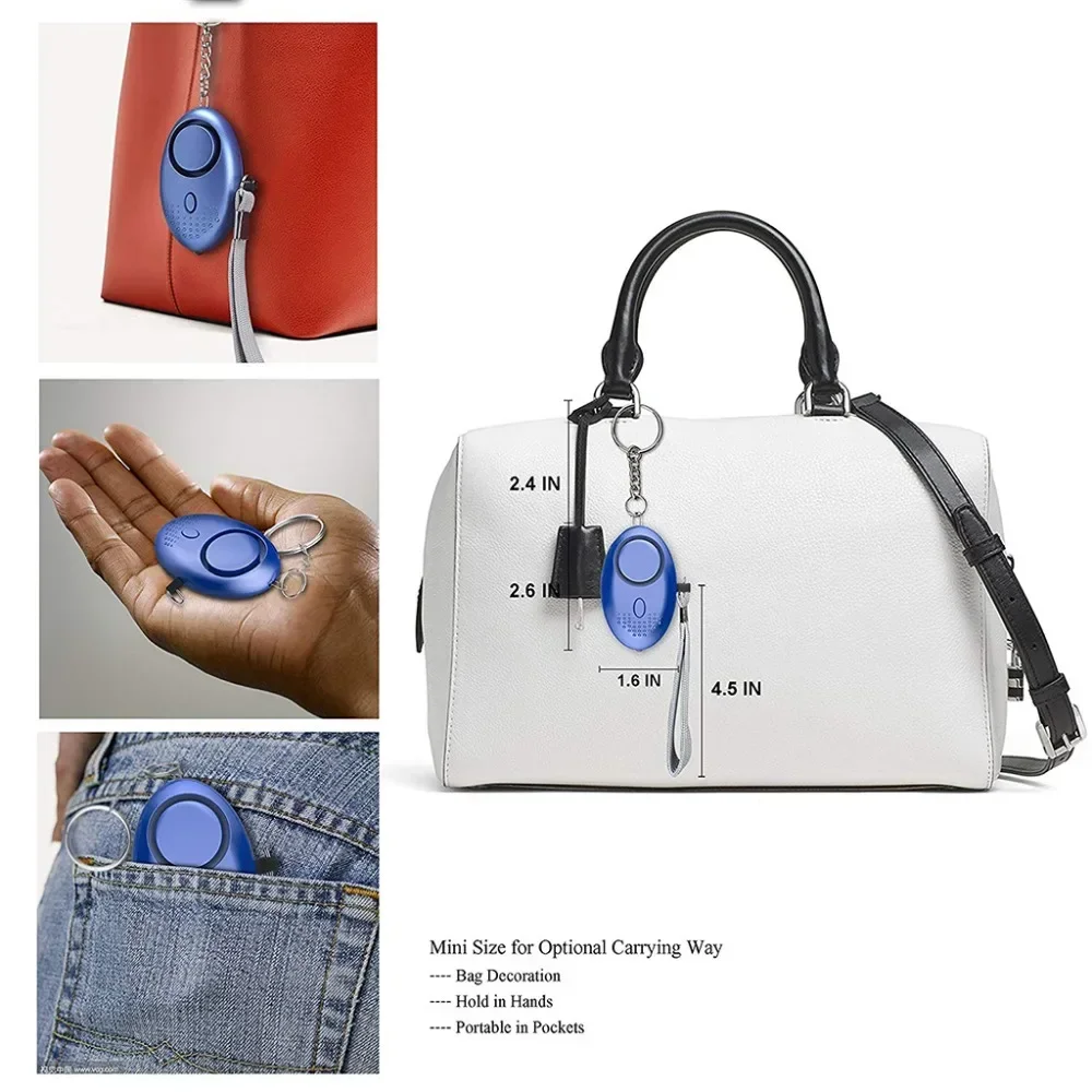 1-3pcs Personal Alarm With LED Light 130DB Anti Lost Wolf Self-Defense Safety Attack Emergency Alarms For Women Kids Elder