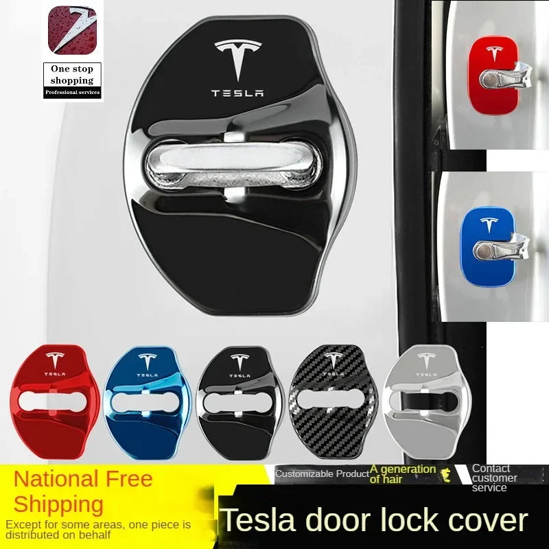 for Tesla door lock cover model3/Y/X/S car lock buckle TESLA anti rust decorative metal protective cover car modification