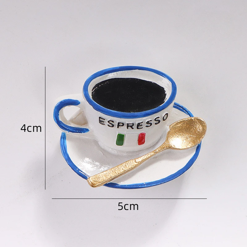 Unique Coffee Bean Magnets for Fridge Resin 3D Coffee Cup Fridge Magnets Creative Foodie Play Kitchen Wall Decor Travel Souvenir