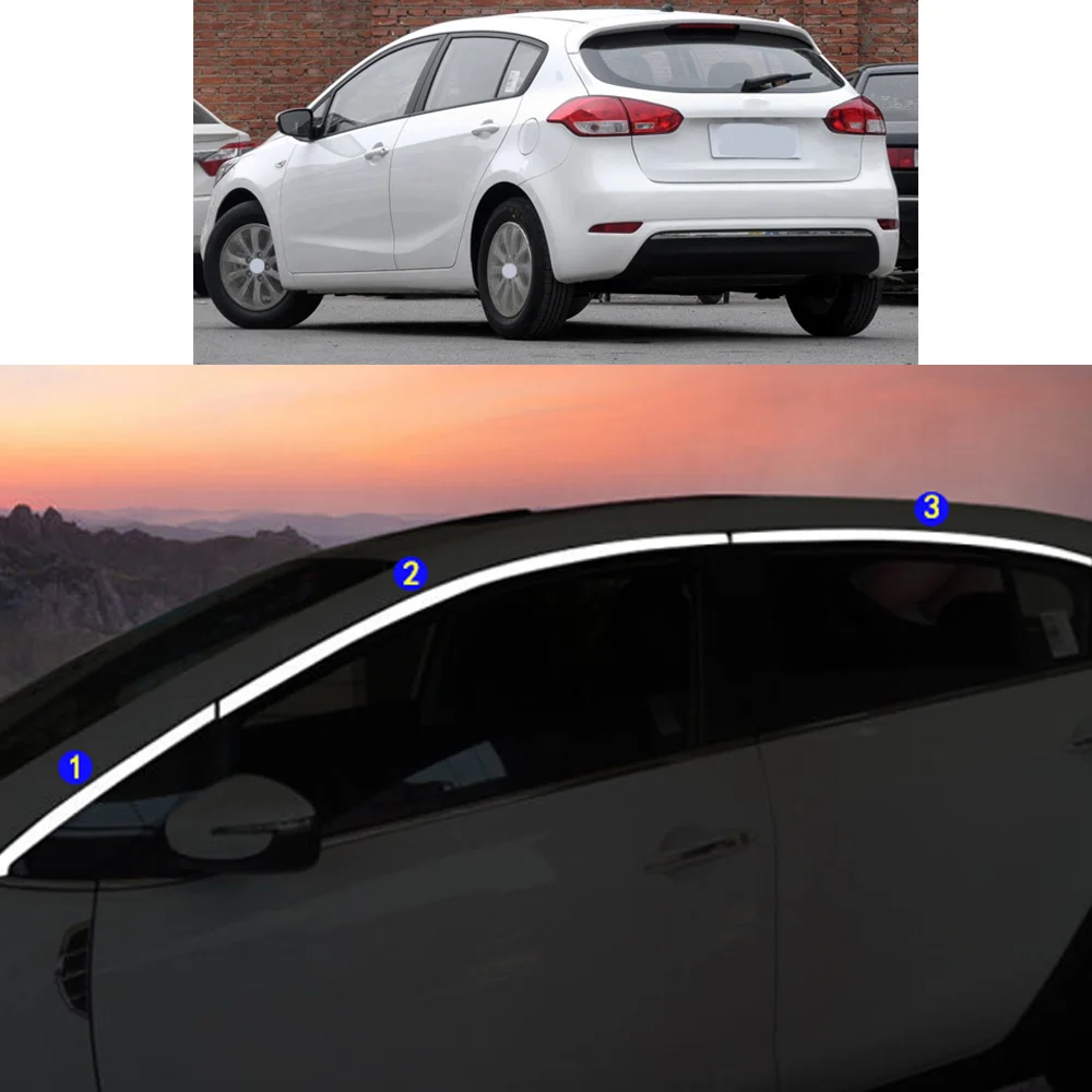 

Car Sticker Garnish Pillar Window Middle Strip Trim Frame Hoods Parts For KIA K3S 2013 2014 2015 2016