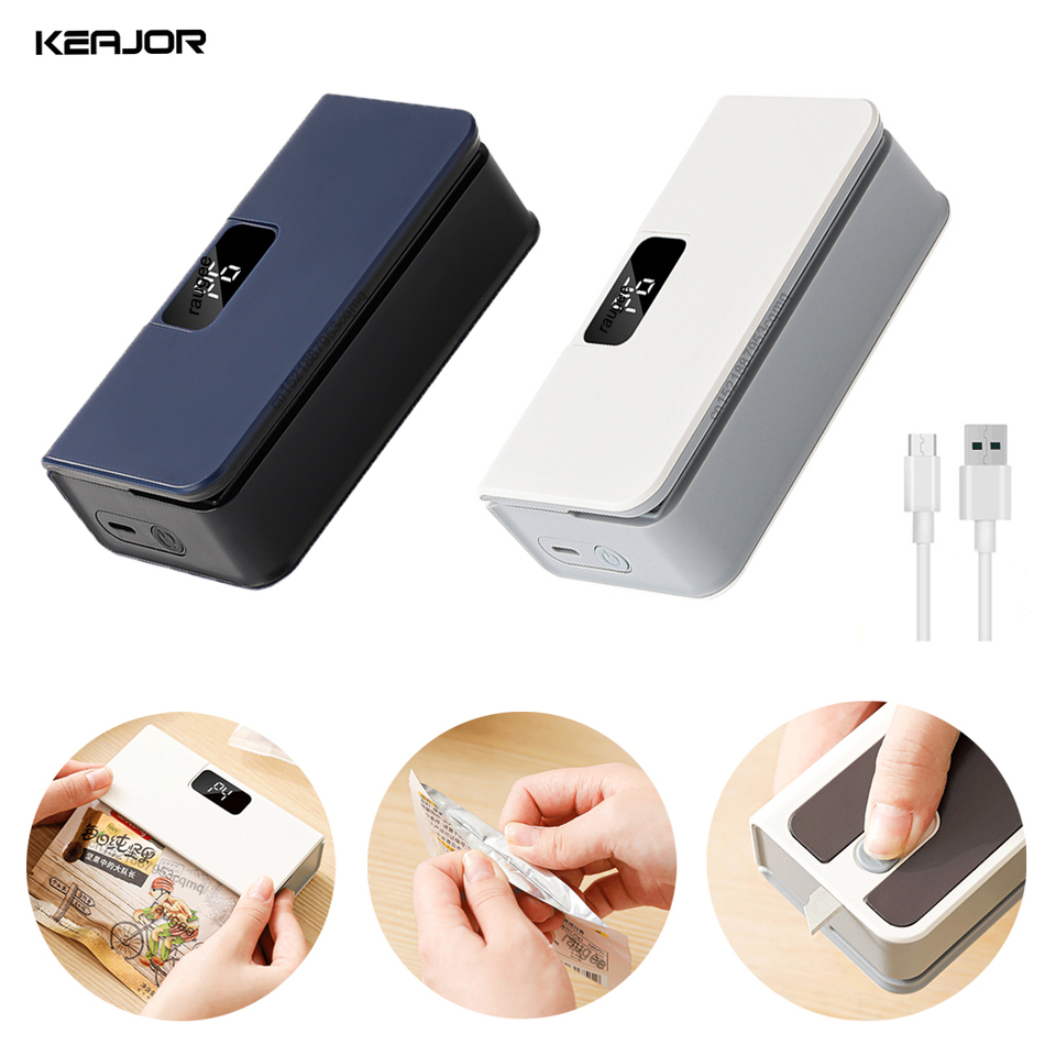  Mini Heat Bag Sealing Machine Plastic Bag Sealer Rechargeable Handheld Food Packaging Heat Sealer Portable Thermal Bags Sealer 