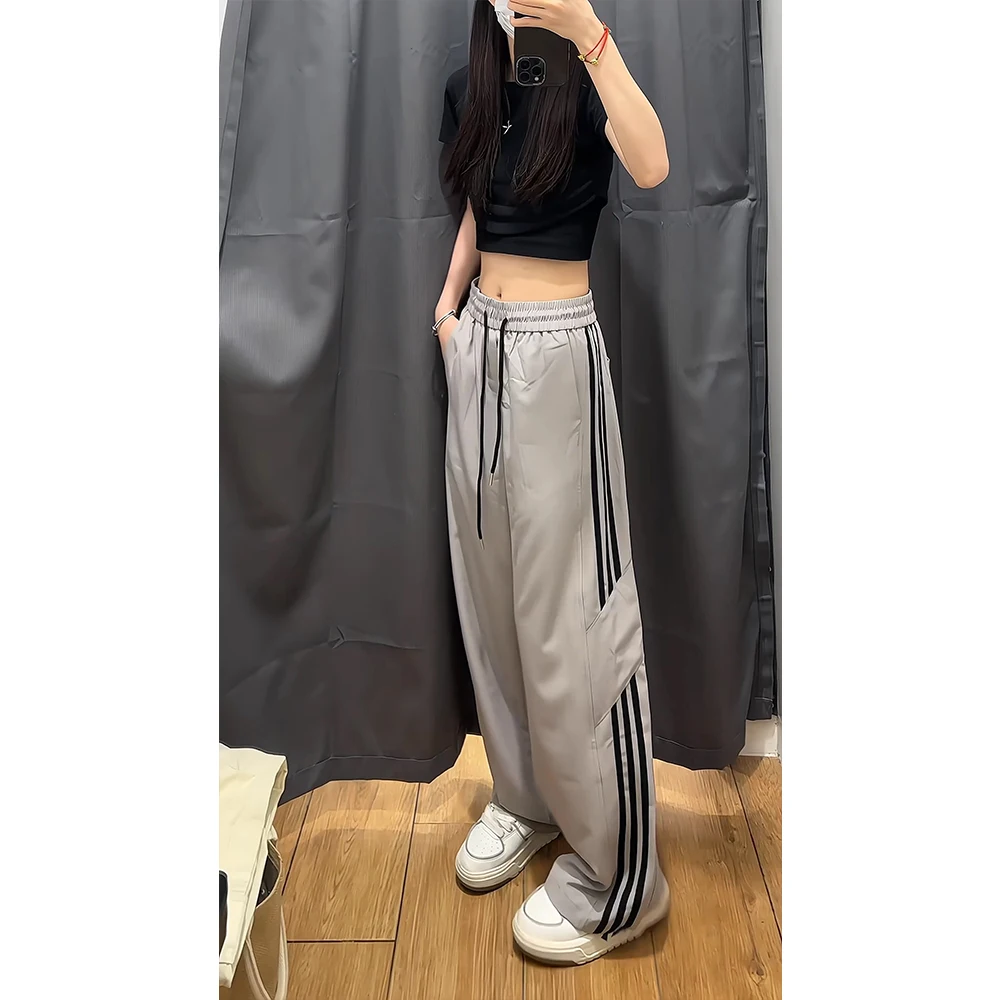 

Ice Silk Sports Pants for Men Summer Thin Casual Vintage American Sle Qui Dry Paratrooper Pants Loose Fit Youth Faion