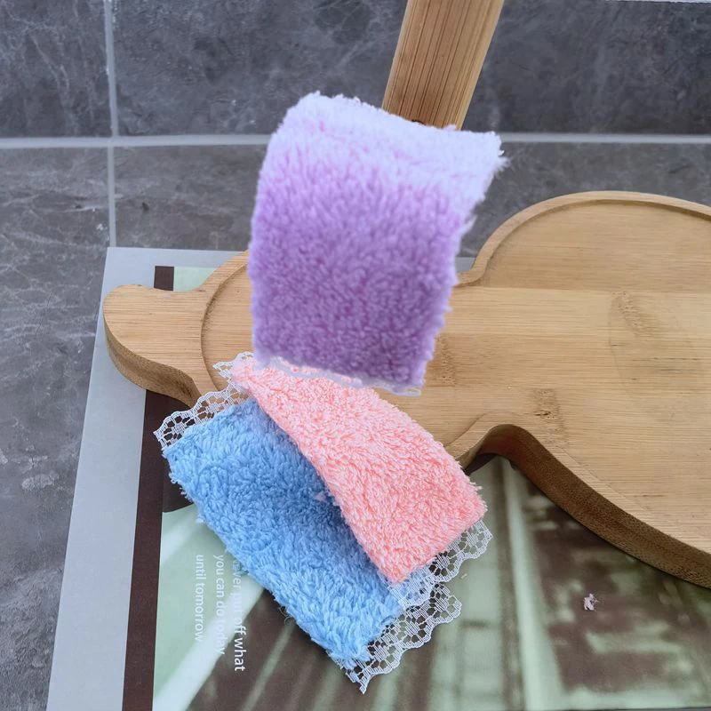 3Pcs/Set Dollhouse Mini Bathroom Lace Towel Ręcznik kąpielowy Model do dekoracji domku dla lalek Zabawki do zabawy DIY Ozdoby łazienkowe