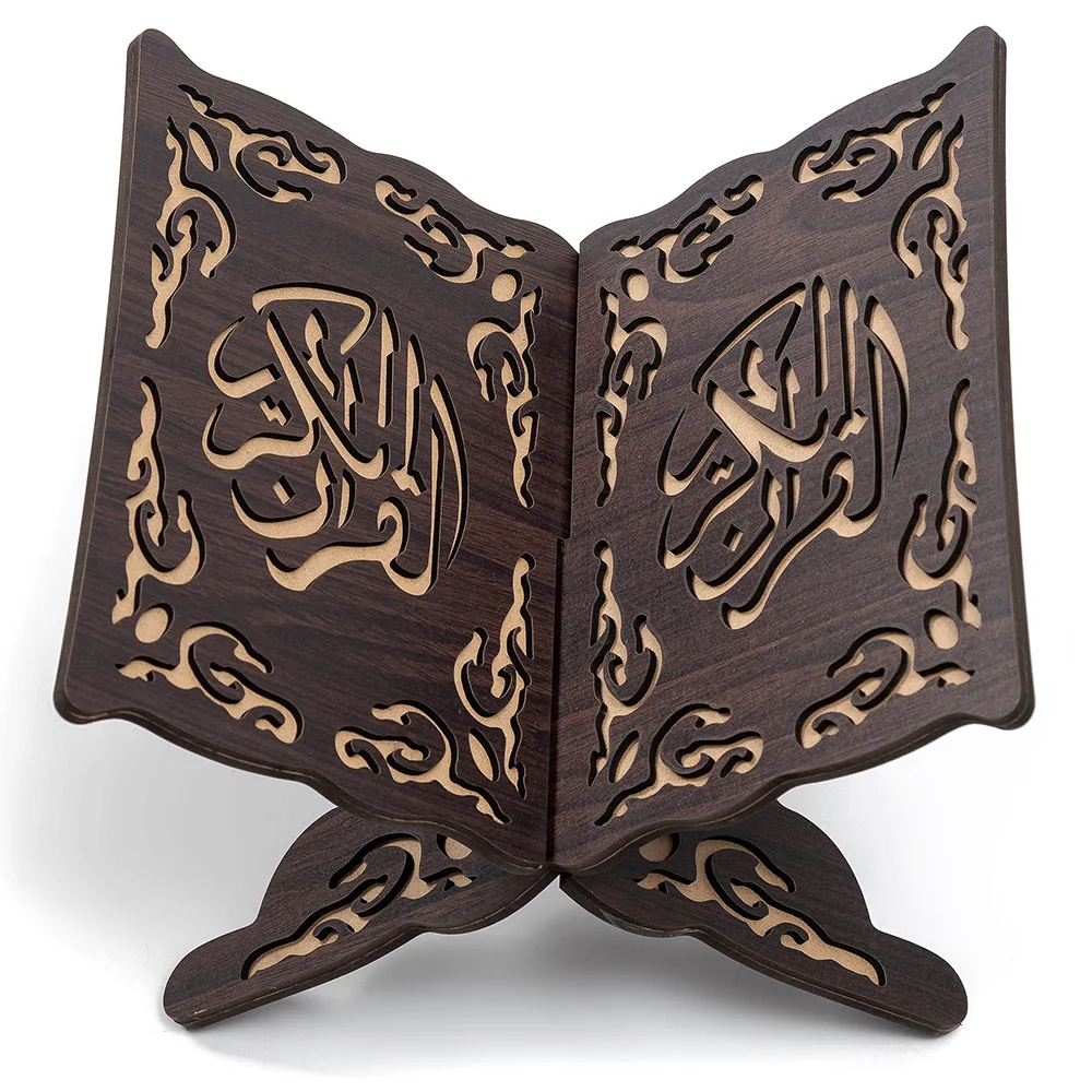 Muslim Bookshelf Wooden Carving Craft Islam Chanting Bookcase Home Decoration Church Utensils