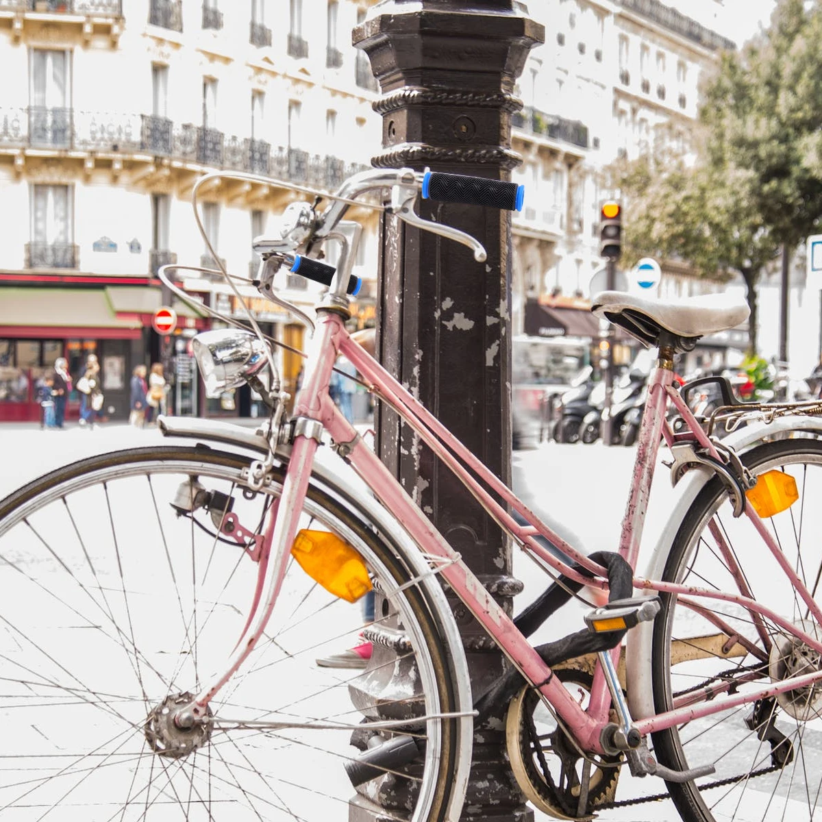 5 زوج عدم الانزلاق سيليكون H ينتهي 22 مللي متر بسط الدراجة القبضات امتصاص الصدمات غطاء الدراجات ارتداء مقاومة الراحة #4