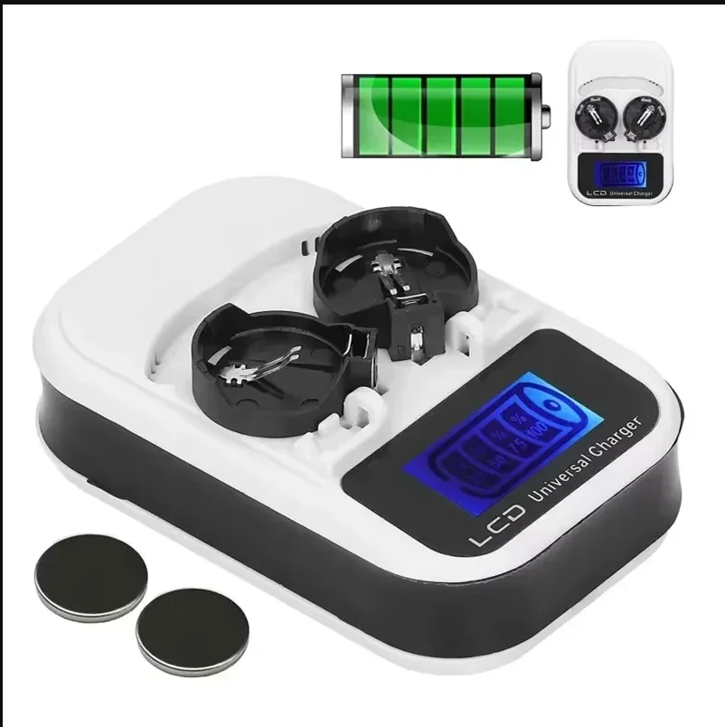 

Intelligent Battery Charger LCD Lithium Button Battery Charging USB Rechargeable Multifunctional Battery Charger Power Supply
