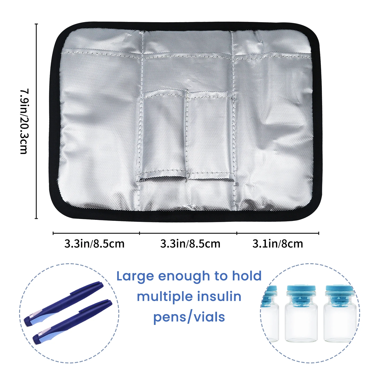 Insulin Bag for Diabetics-Pu Leather Double Layer Case for Insulin Pens, Test Kit, Travel Medical Organizer with Handle