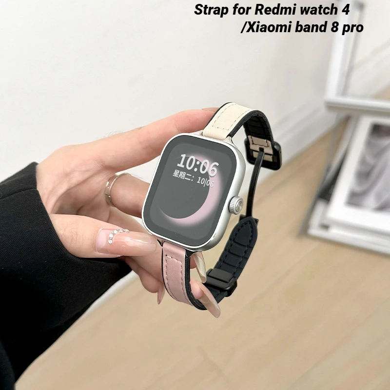 

Magnetic Strap For Redmi watch 4 Silicone Bracelet Sport Watchband For Xiaomi band 8 pro Smartwatch Woman Man Wristband