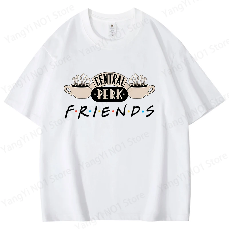 New Funny Friends Central Perk Sign Printed T-shirts Fashion Men Women Short Sleeve Cool Summer Casual Tops Oversize Cotton Tees