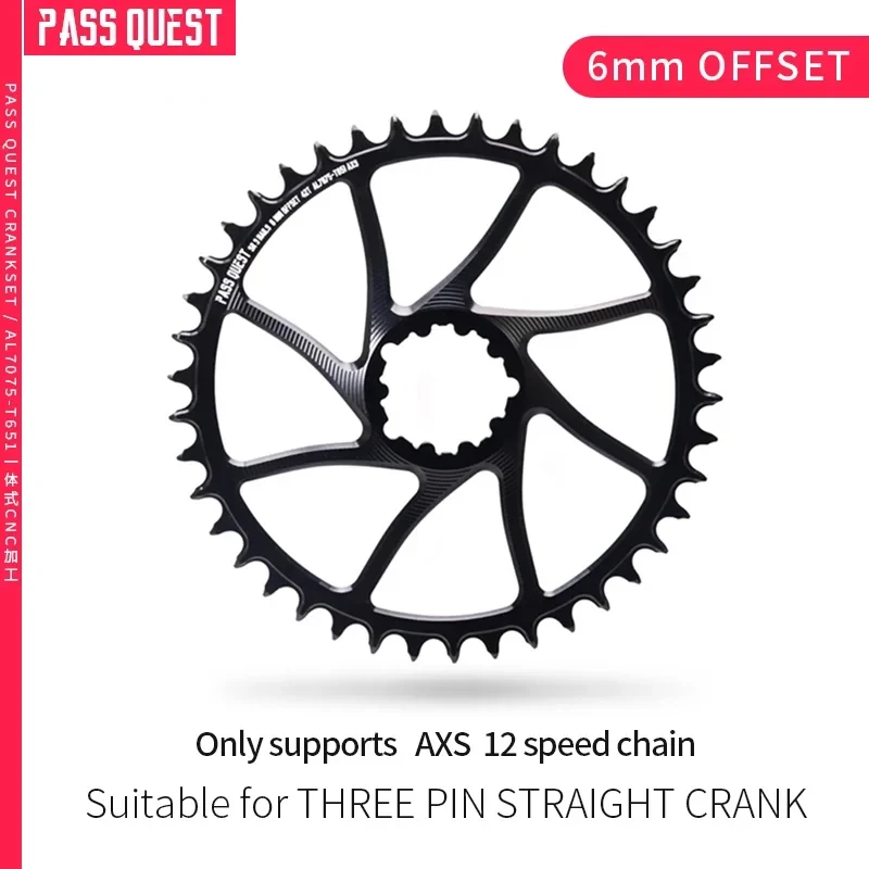 

PASS QUEST for GXP/DUB AXS (6MM OFFSET) Round Narrow Wide Chainring