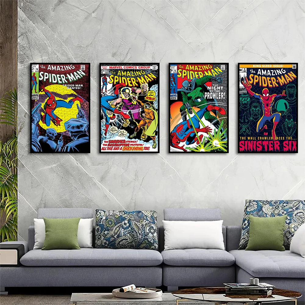 Amazing Spider-Man Comic Cover Prints Disney Super Hero Canvas Paintng Poster Living Room Home Wall Art Decor Pictures Cuadros