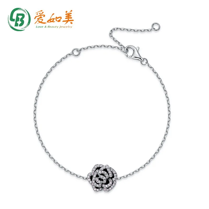 

New Exquisite Rose Bracelet for Women 18K Gold PT950 Platinum Silver Plated 7-Layer Gold Drip Oil Enamel Flower Jewelry